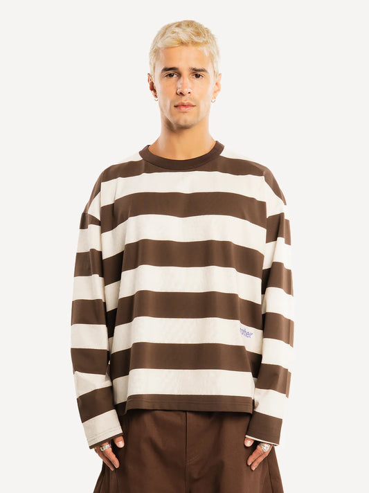 ANOTHER COTTON LAB BOLD STRIPE RAVE LONGSLEEVE BROWN/WHITE Bild 1