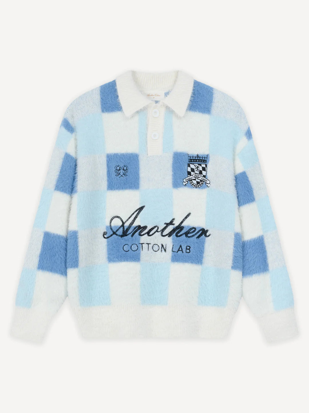 ANOTHER COTTON LAB CHECKED KNIT SWEATER BLUE Bild 1