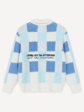 Lade das Bild in den Galerie-Viewer, ANOTHER COTTON LAB CHECKED KNIT SWEATER BLUE Bild 4
