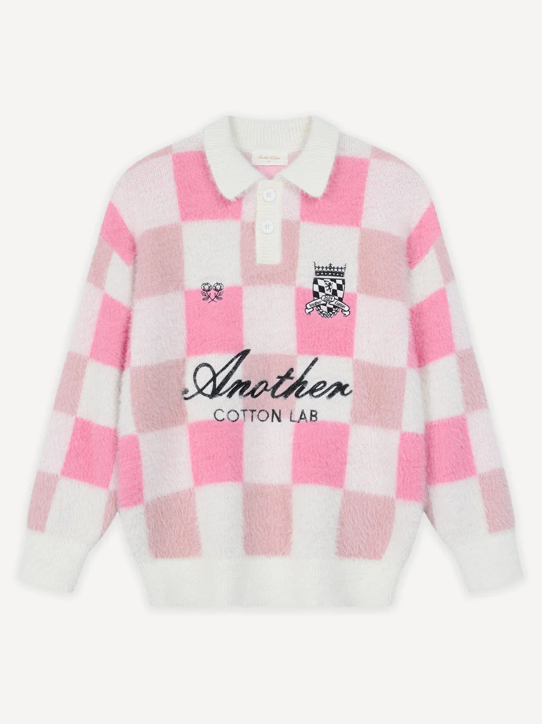 ANOTHER COTTON LAB CHECKED KNIT SWEATER PINK Bild 1