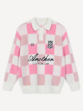 Lade das Bild in den Galerie-Viewer, ANOTHER COTTON LAB CHECKED KNIT SWEATER PINK Bild 1
