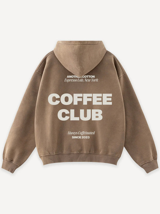 ANOTHER COTTON LAB COFFEE CLUB WASHED HOODIE BROWN Bild 1