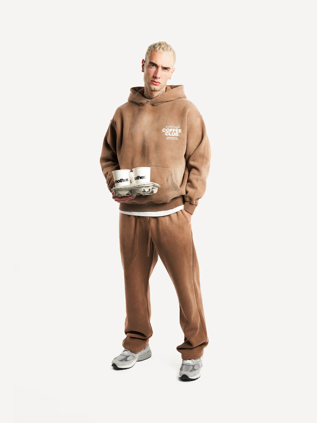 ANOTHER COTTON LAB COFFEE CLUB WASHED HOODIE BROWN Bild 2
