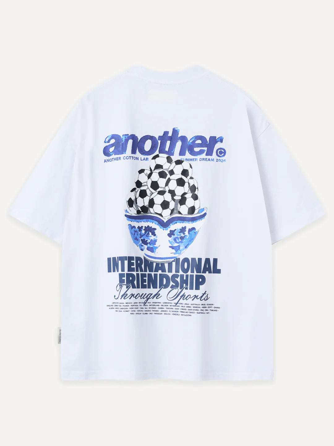 ANOTHER COTTON LAB International Friendship Football T-Shirt WHITE Bild 4