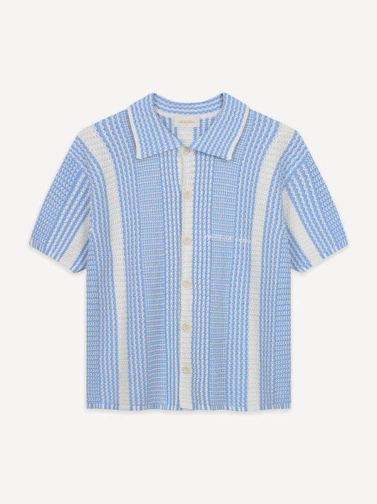 ANOTHER COTTON LAB MESH KNIT SUMMER SHIRT BLUE Bild 1