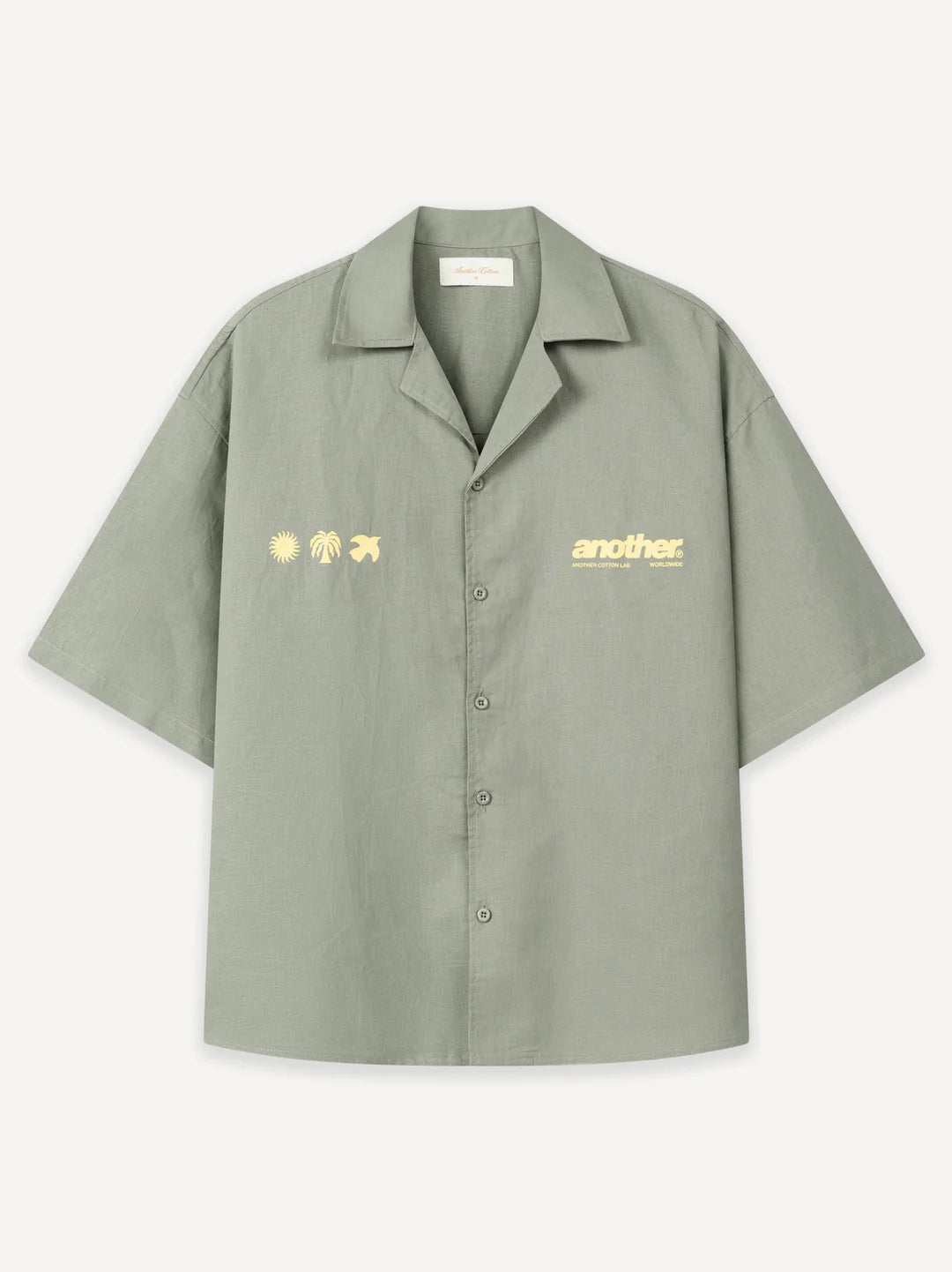 ANOTHER COTTON LAB Rave Linen Bowling Shirt GREEN Bild 5