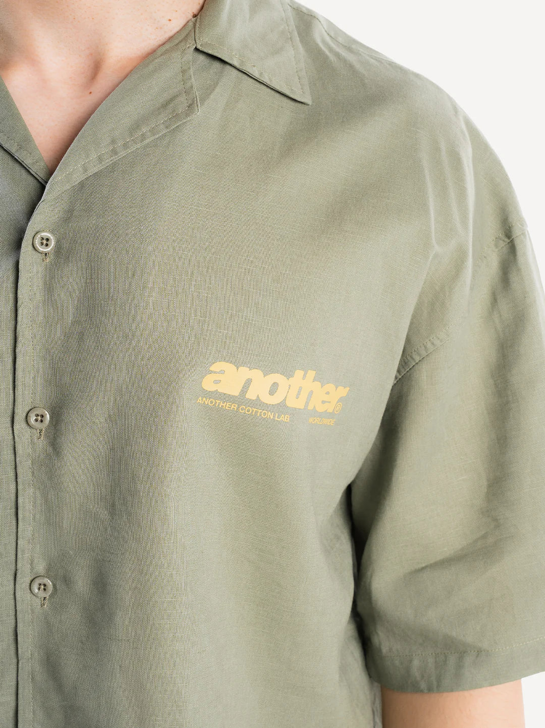 ANOTHER COTTON LAB Rave Linen Bowling Shirt GREEN Bild 6