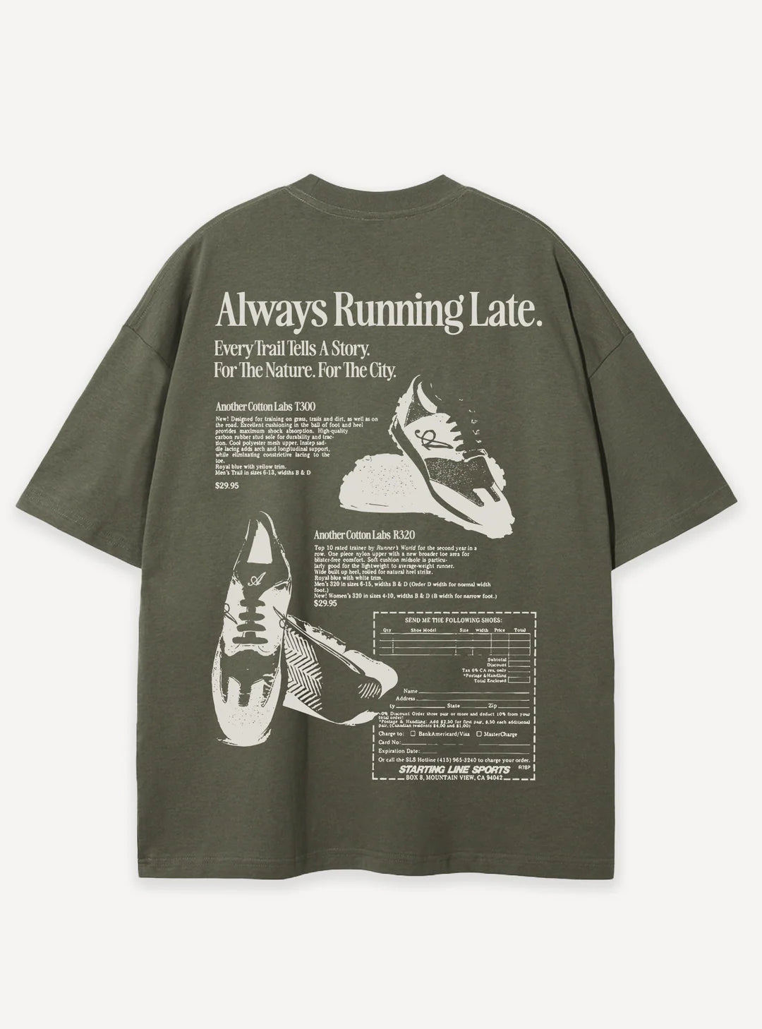 ANOTHER COTTON LAB Running Late T-Shirt GREEN Bild 1