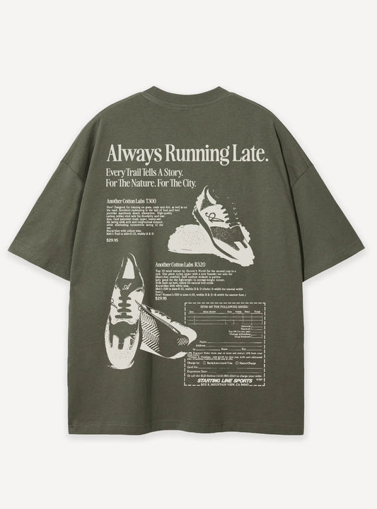 ANOTHER COTTON LAB Running Late T-Shirt GREEN Bild 1