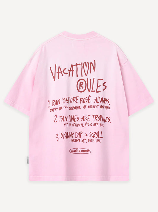 ANOTHER COTTON LAB Vacation Rules T-Shirt PINK Bild 1