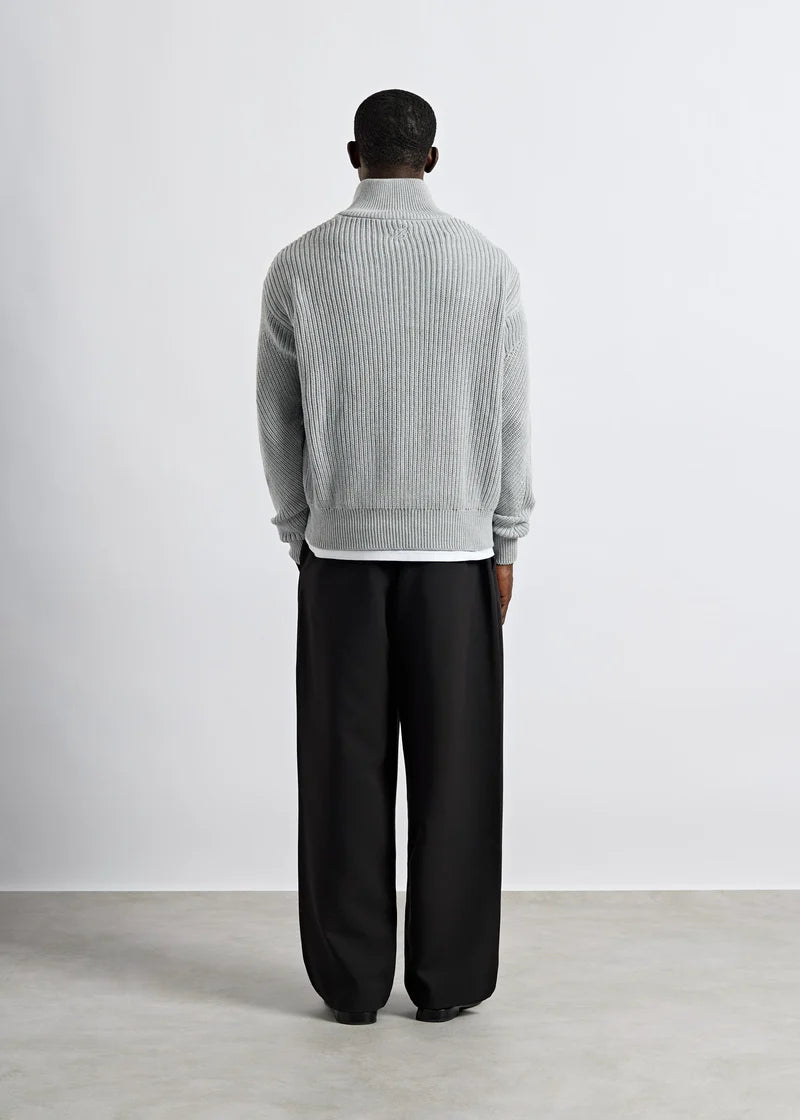 Chunky Knit Zip Jacket GREY MELANGE GREY MELANGE Bild 3