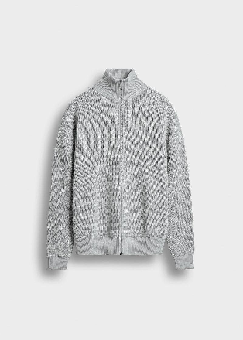 Chunky Knit Zip Jacket GREY MELANGE GREY MELANGE Bild 4