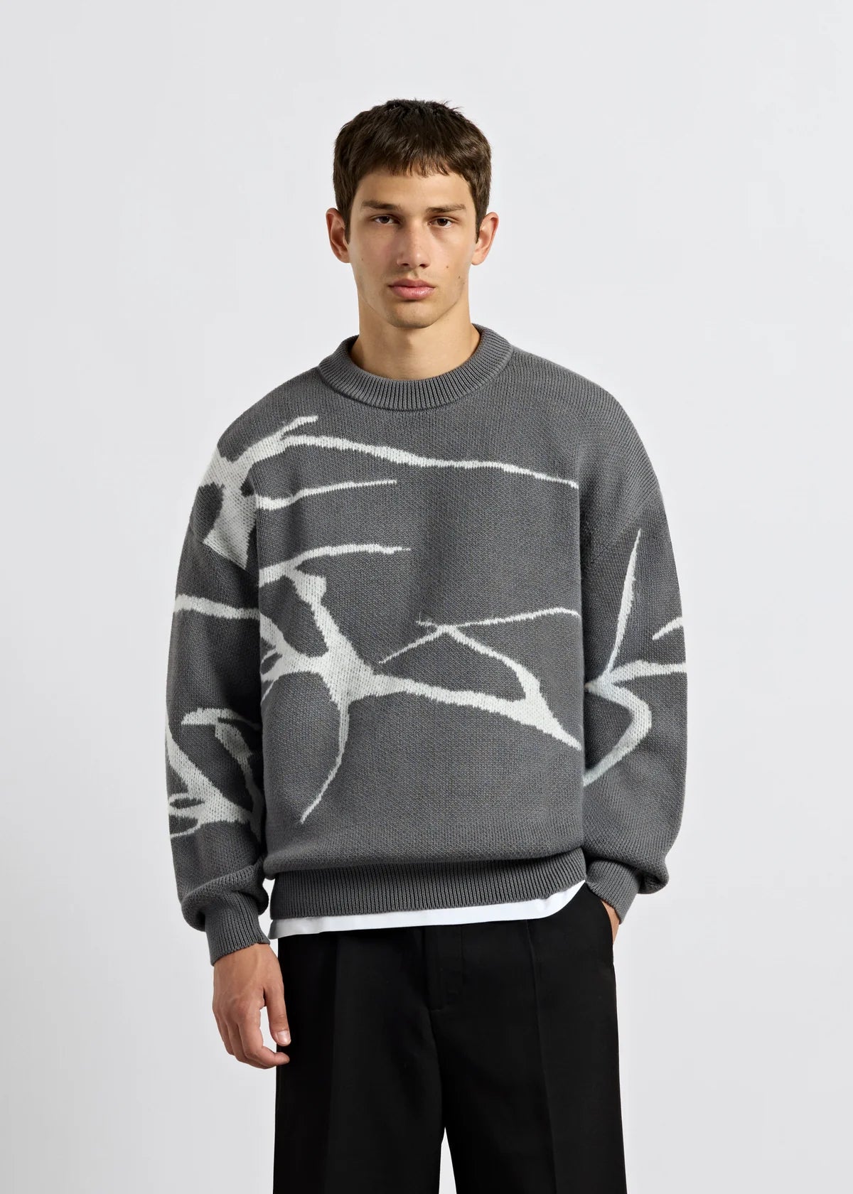 Jacquard Knit Sweater GREY GREY Bild 1