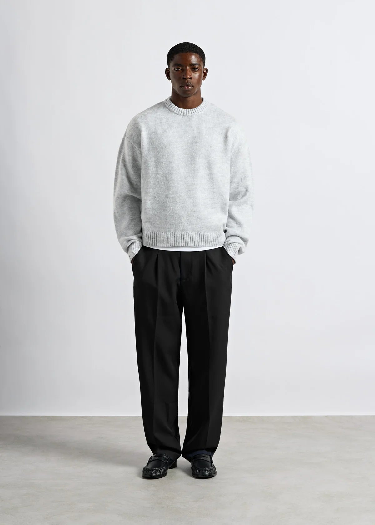 Knit Crewneck Sweater LIGHT GREY LIGHT GREY Bild 3