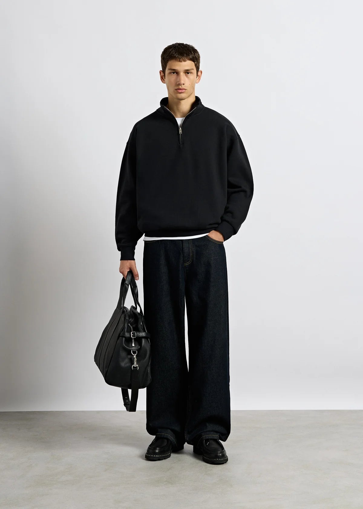 Oversize Mock Neck Sweater BLACK BLACK Bild 2