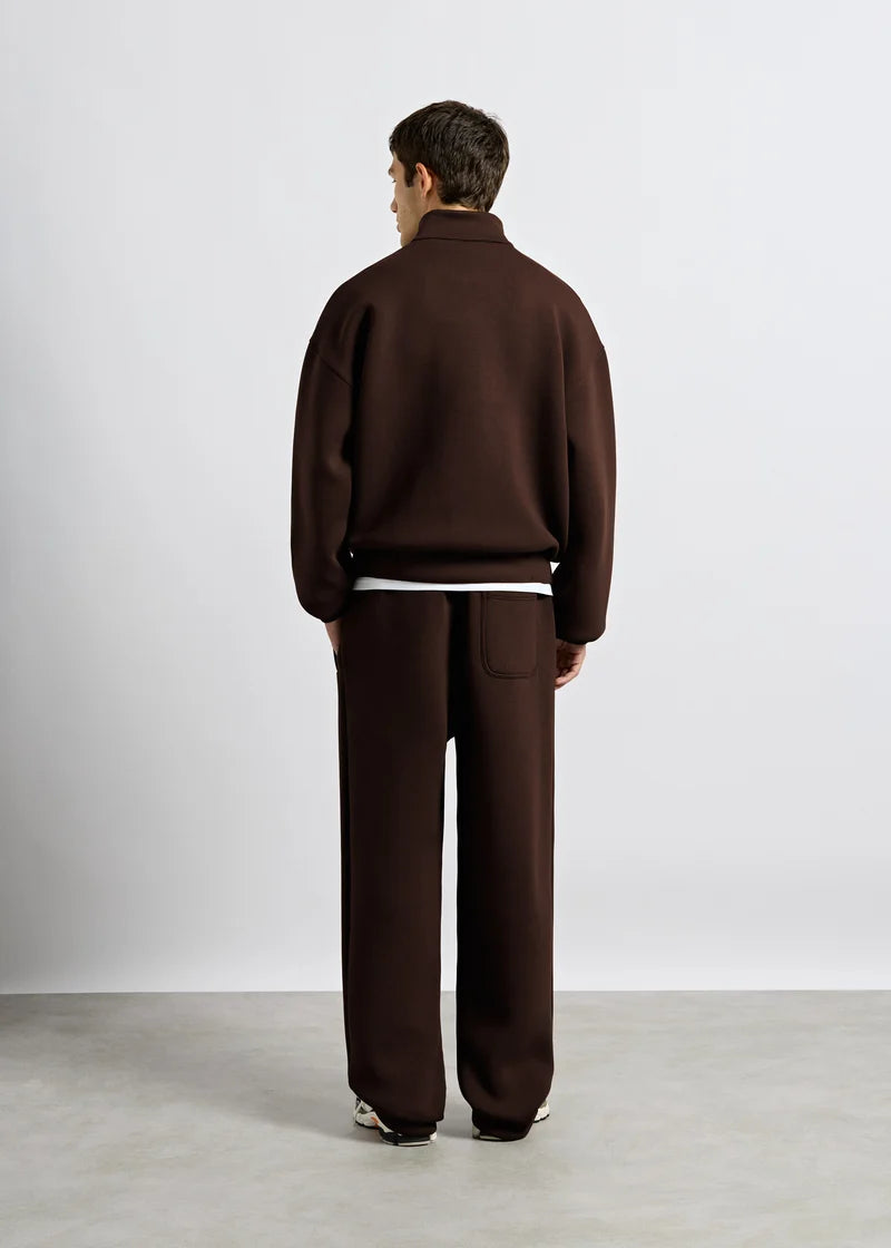 Scuba Mock Neck Full Zip Sweater DARK CHOCOLATE DARK CHOCOLATE Bild 3