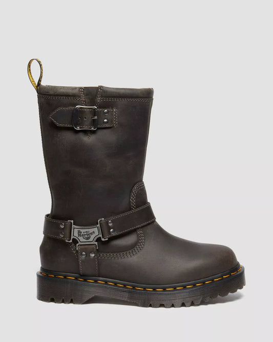 DR. MARTENS ANISTONE HI BIKER BOOTS BURNISHED WAXY PULL UP WP CHARCOAL GREY BURNISHED WAXY PULL UP WP Bild 1