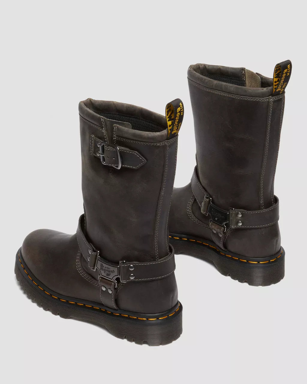 DR. MARTENS ANISTONE HI BIKER BOOTS BURNISHED WAXY PULL UP WP CHARCOAL GREY BURNISHED WAXY PULL UP WP Bild 5