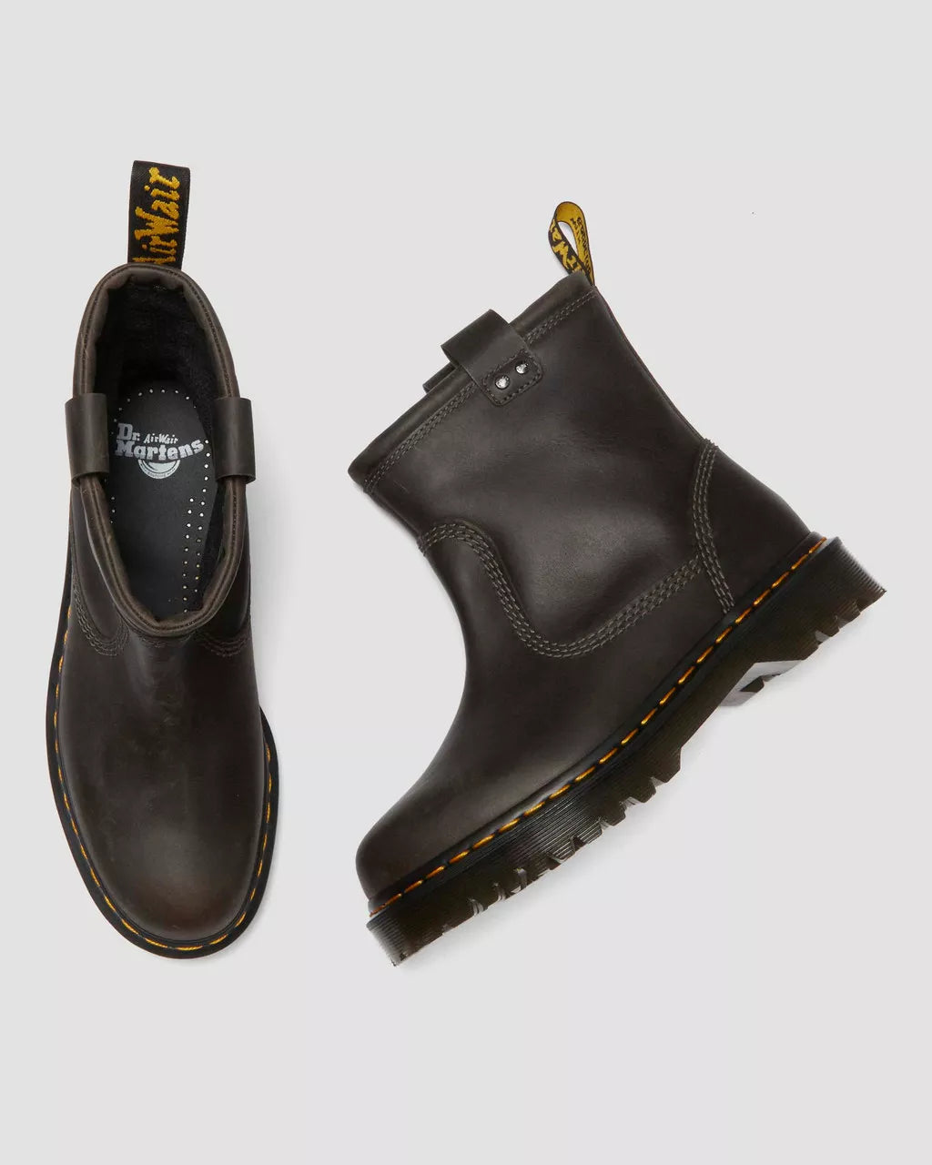 DR. MARTENS ANISTONE LO BIKER BOOTS BURNISHED WAXY PULL UP WP CHARCOAL GREY BURNISHED WAXY PULL UP WP Bild 4