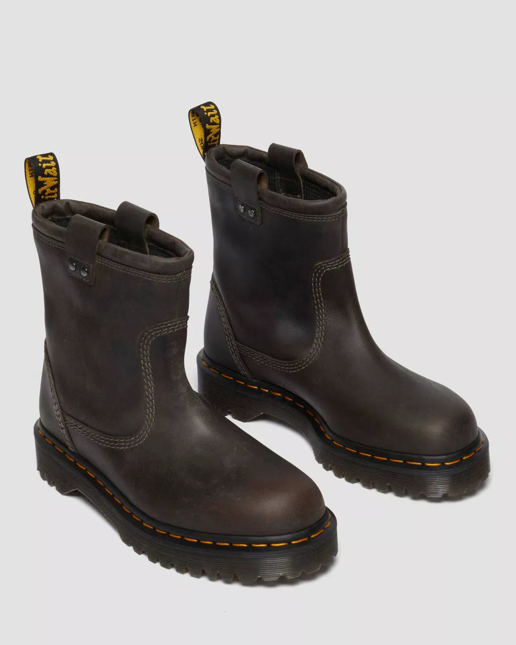 DR. MARTENS ANISTONE LO BIKER BOOTS BURNISHED WAXY PULL UP WP CHARCOAL GREY BURNISHED WAXY PULL UP WP Bild 5