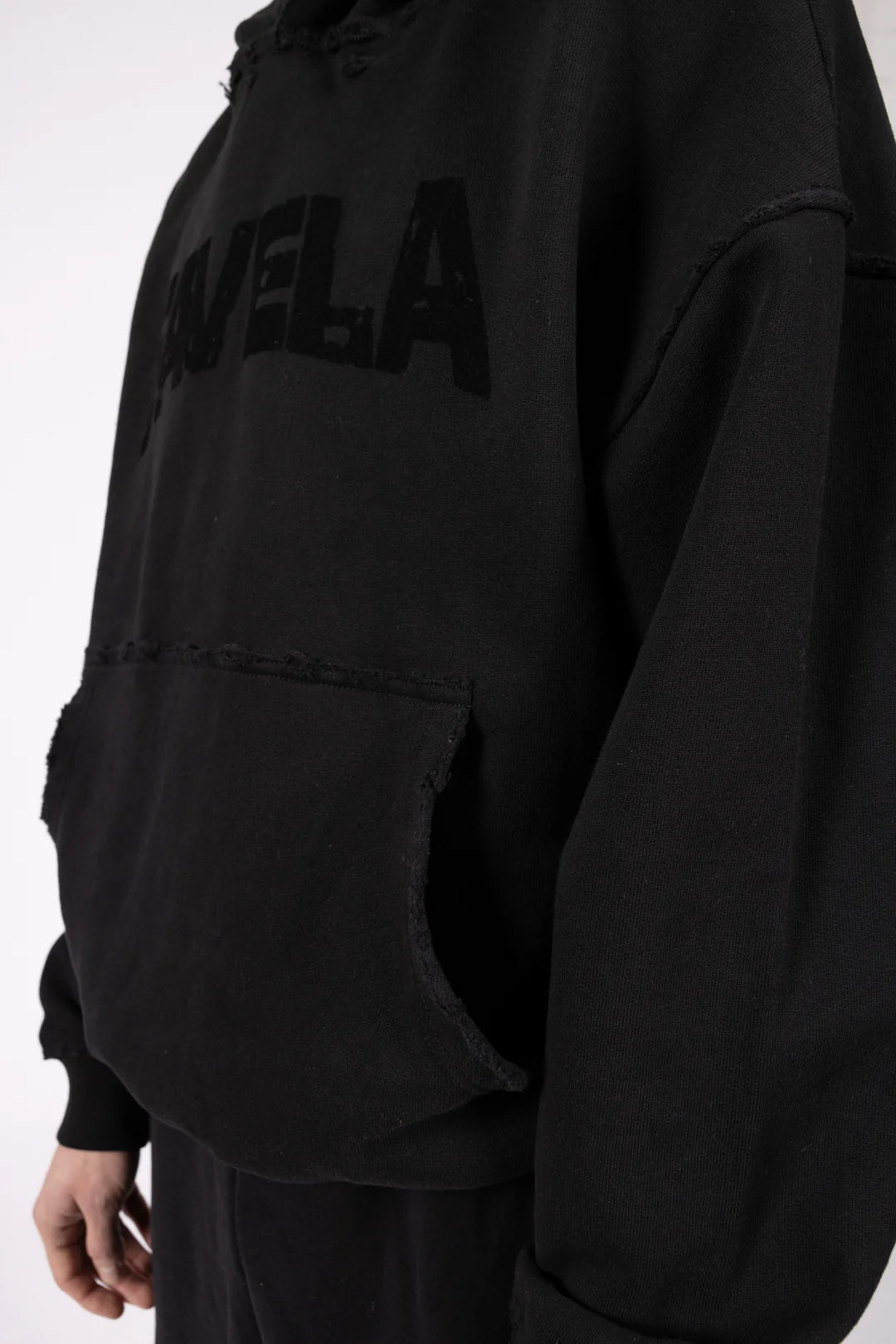 FAVELA PUFF DISTRESSED HOODIE BLACK BLACK Bild 7