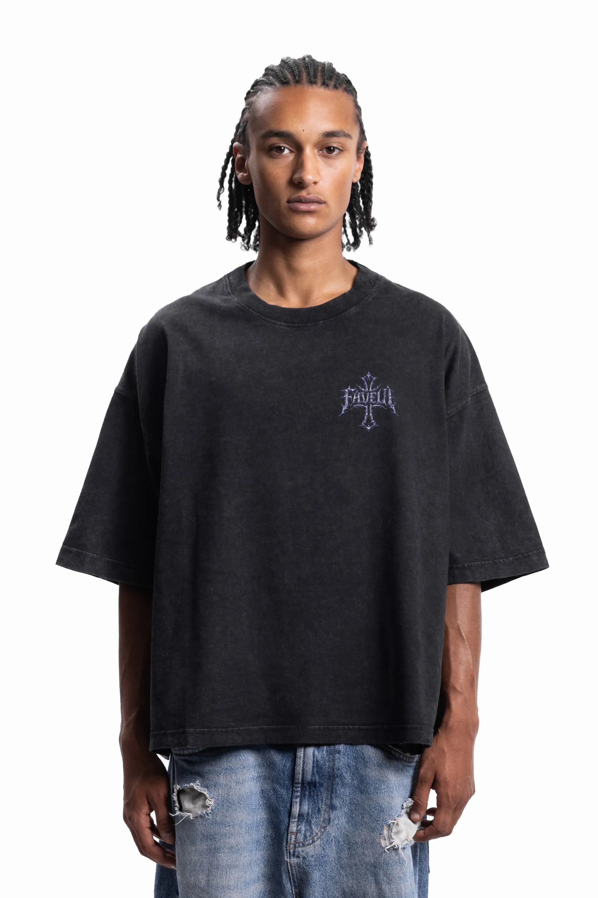 TRIBAL CROSS T-SHIRT BLACK WASHED BLACK WASHED Bild 2