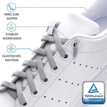 Lade das Bild in den Galerie-Viewer, LEAZY FLAT ELASTISCHE SCHNÜRSENKEL HELLGRAU
