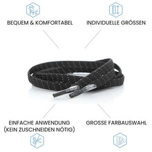 Load image into Gallery viewer, LEAZY FLAT ELASTISCHE SCHNÜRSENKEL SCHWARZ REFLECT
