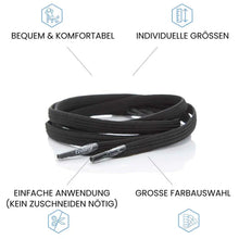 Lade das Bild in den Galerie-Viewer, LEAZY FLAT ELASTISCHE SCHNÜRSENKEL SCHWARZ SCHWARZ Bild 2
