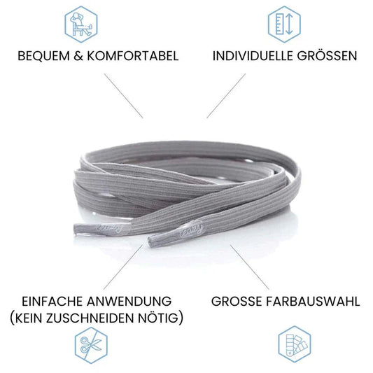 LEAZY FLAT ELASTISCHE SCHNÜRSENKEL HELLGRAU HELLGRAU Bild 2