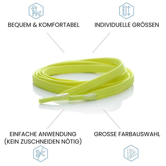 LEAZY FLAT ELASTISCHE SCHNÜRSENKEL NEONGELB NEONGELB Bild 2