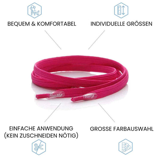 LEAZY FLAT ELASTISCHE SCHNÜRSENKEL NEONPINK NEONPINK Bild 2