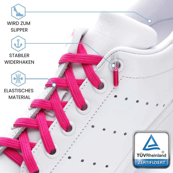 LEAZY FLAT ELASTISCHE SCHNÜRSENKEL NEONPINK NEONPINK Bild 3