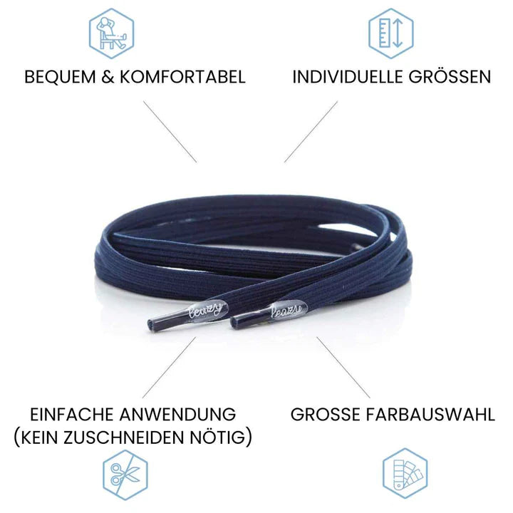 LEAZY FLAT ELASTISCHE SCHNÜRSENKEL DUNKELBLAU DUNKELBLAU Bild 2