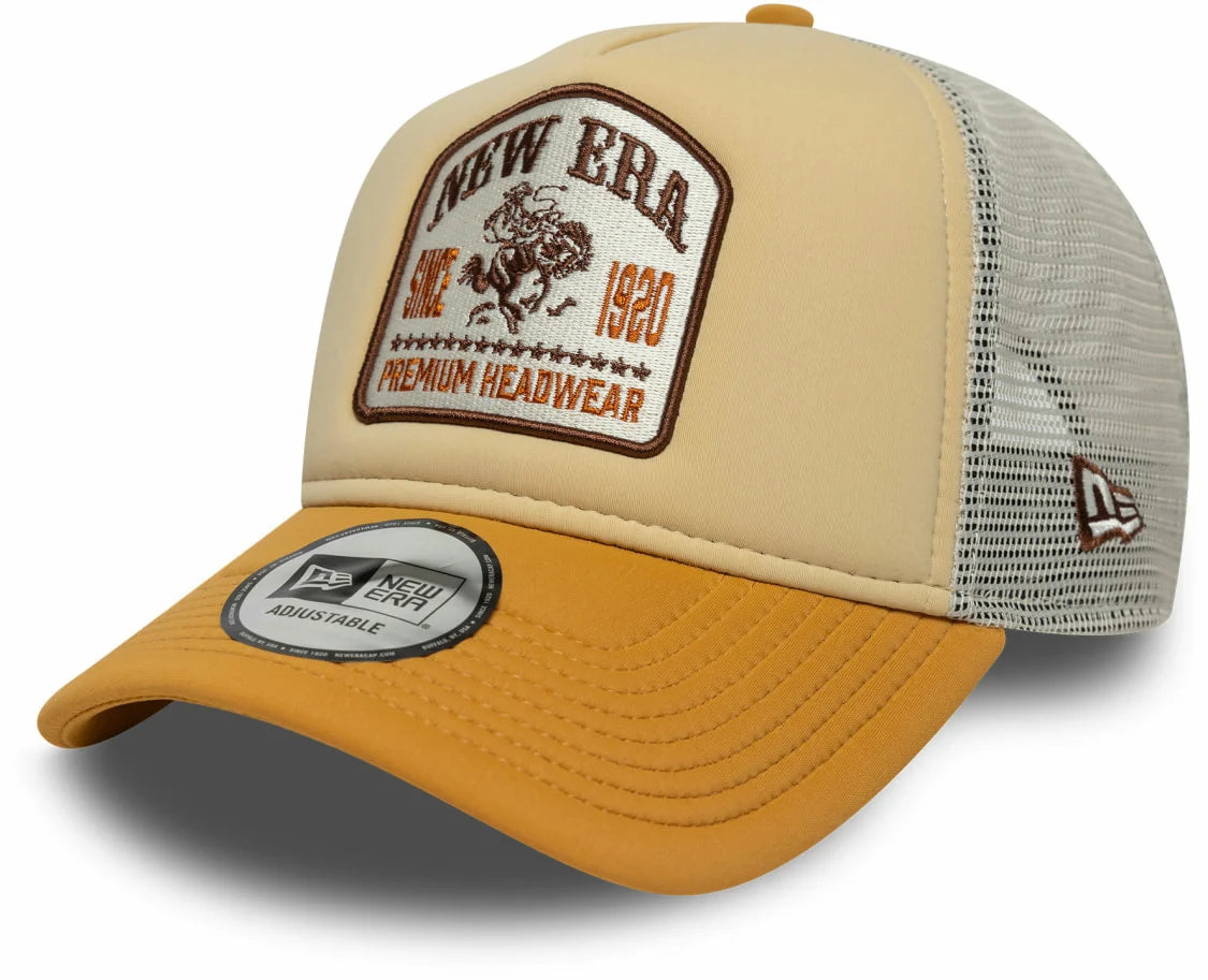 GRAPHIC PATCH A-FRAME TRUCKER CAP LIGHT BEIGE Bild 1