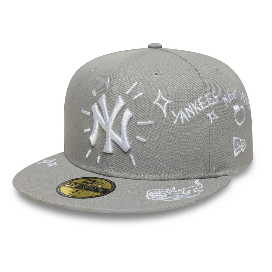 MLB SCRIBBLE 59FIFTY FITTED CAP NEW YORK YANKEES GRAWHI NEYYAN GRAWHI Bild 1