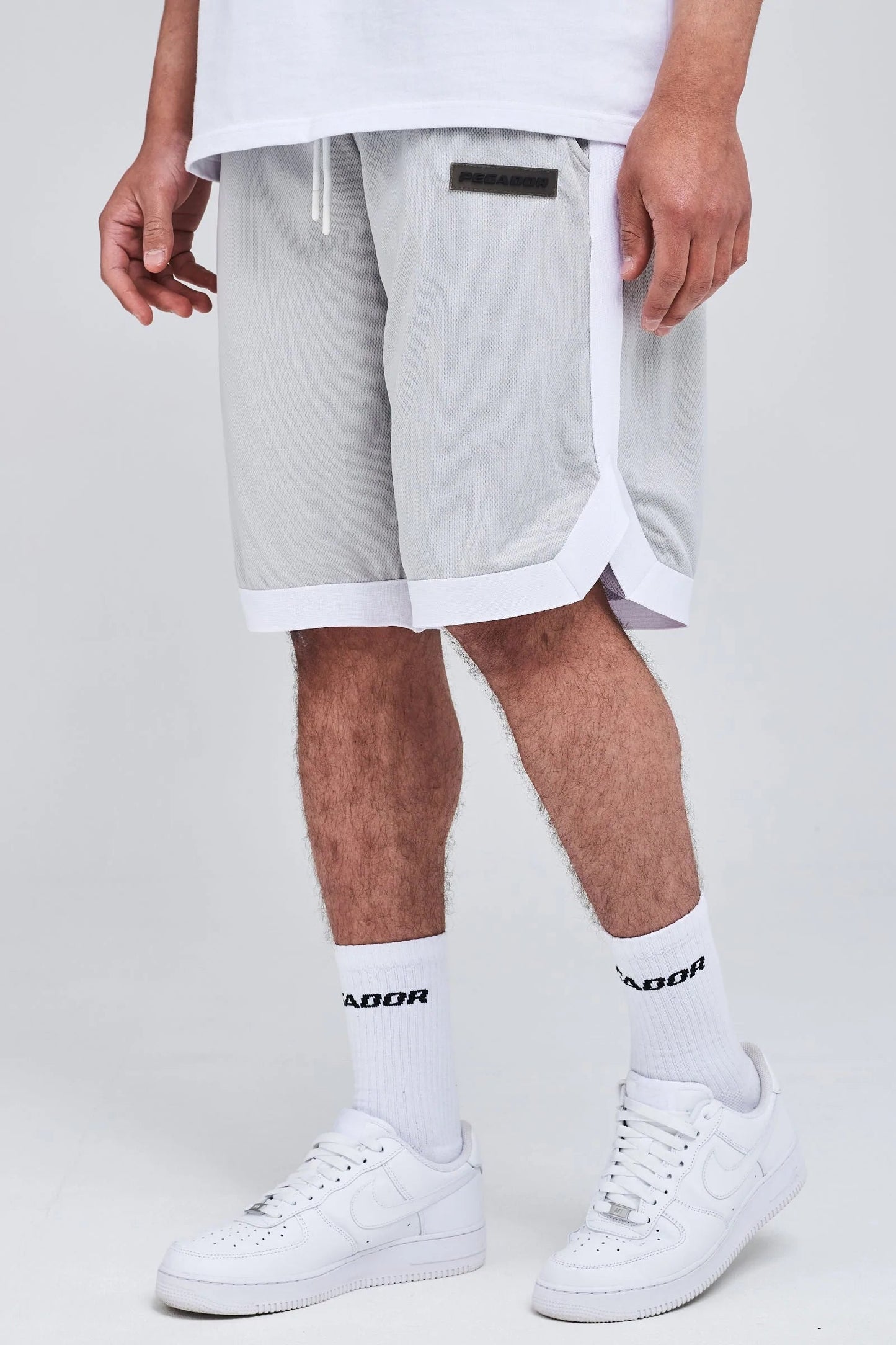 PEGADOR BASKETBALL SHORTS HEATHER GREY/WHITE Bild 1