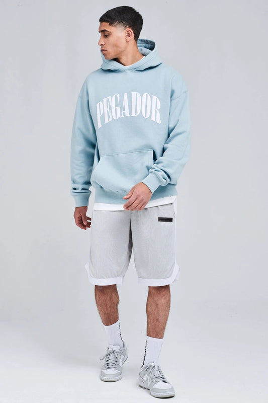 PEGADOR BASKETBALL SHORTS HEATHER GREY/WHITE Bild 2