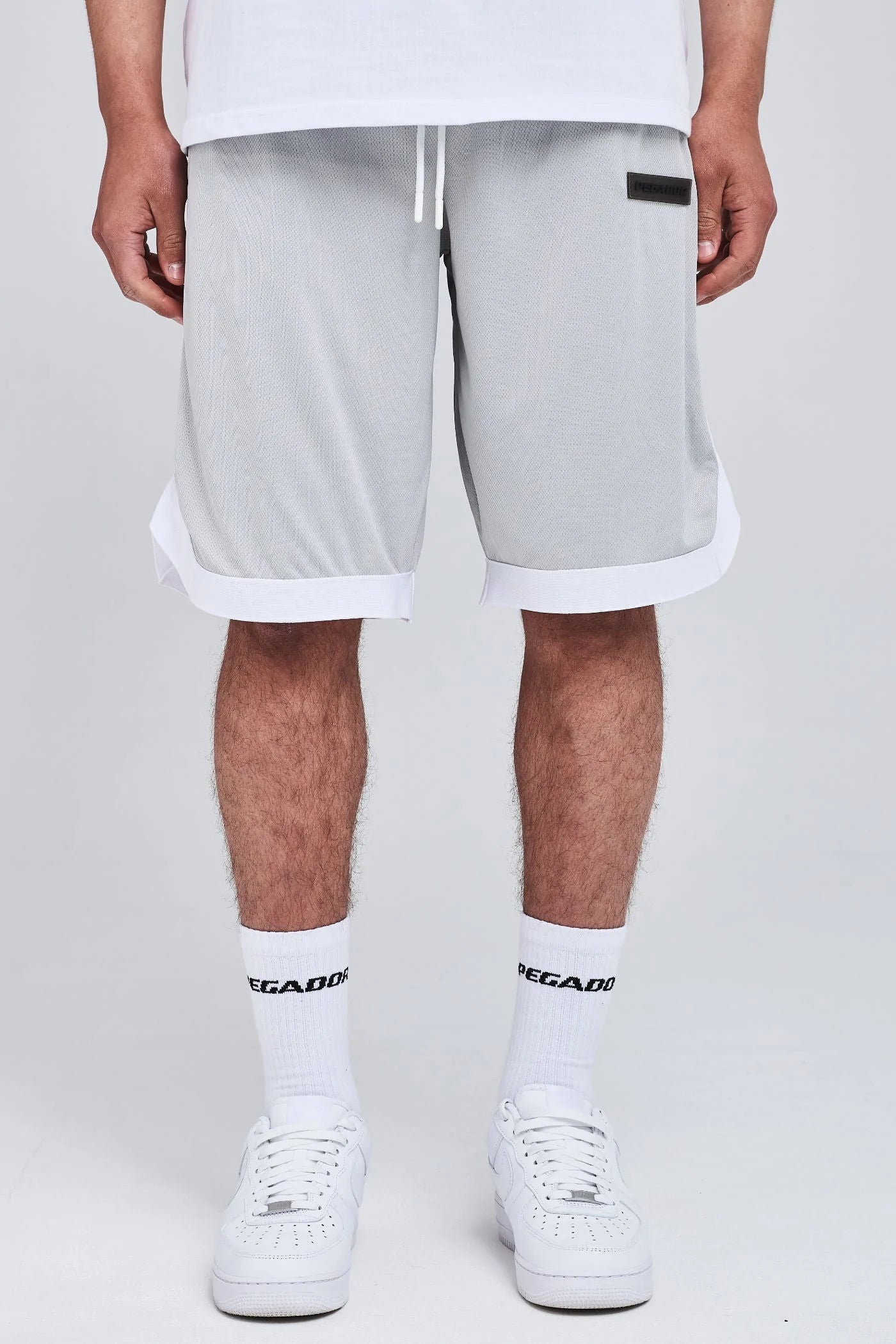 PEGADOR BASKETBALL SHORTS HEATHER GREY/WHITE Bild 3