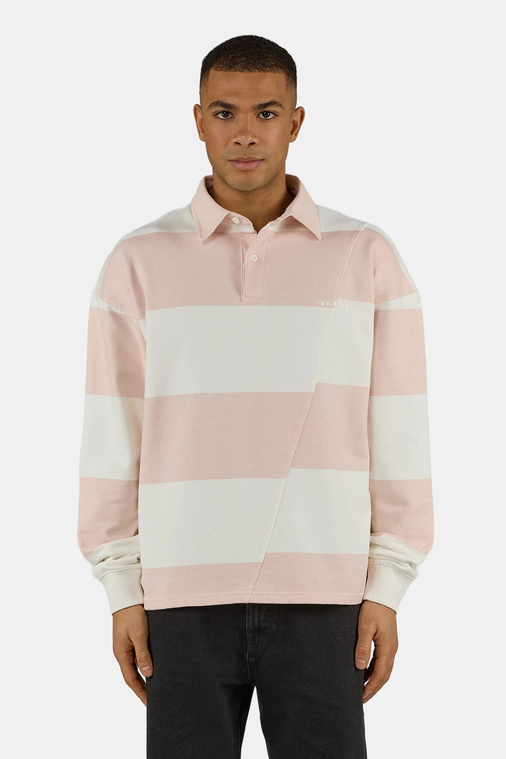 PEGADOR CASTELLUCCIO POLO LONG SLEEVE WASHED POWDER PINK WASHED POWDER PINK WARM WHITE Bild 2