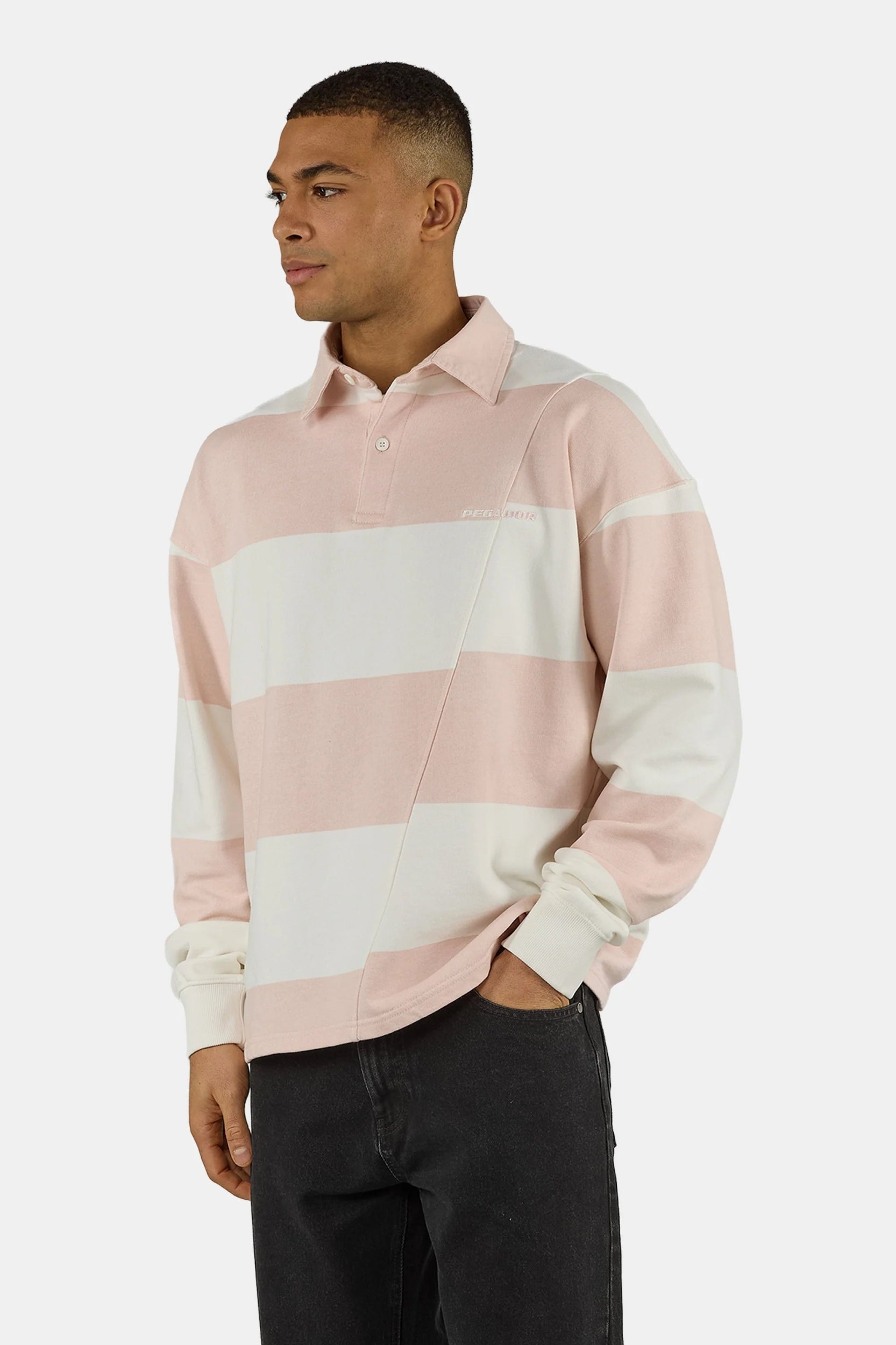 PEGADOR CASTELLUCCIO POLO LONG SLEEVE WASHED POWDER PINK WASHED POWDER PINK WARM WHITE Bild 6