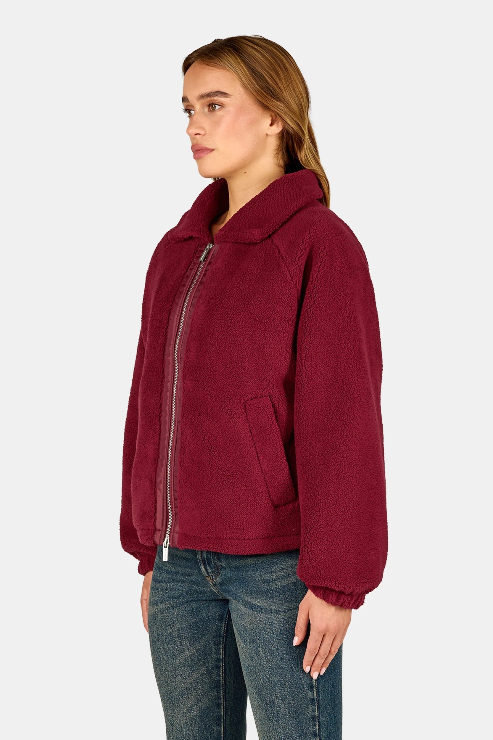 PEGADOR ENNA TEDDY JACKET BURGUNDY RED BURGUNDY RED Bild 6