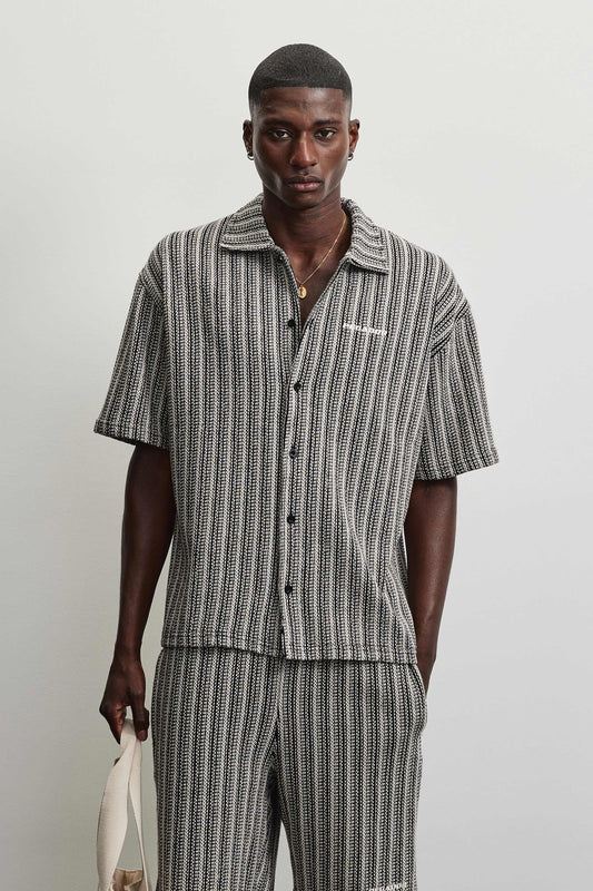 PEGADOR FORNO STRUCTURED SHIRT BLACK / CREAM BLACK / CREAM Bild 1