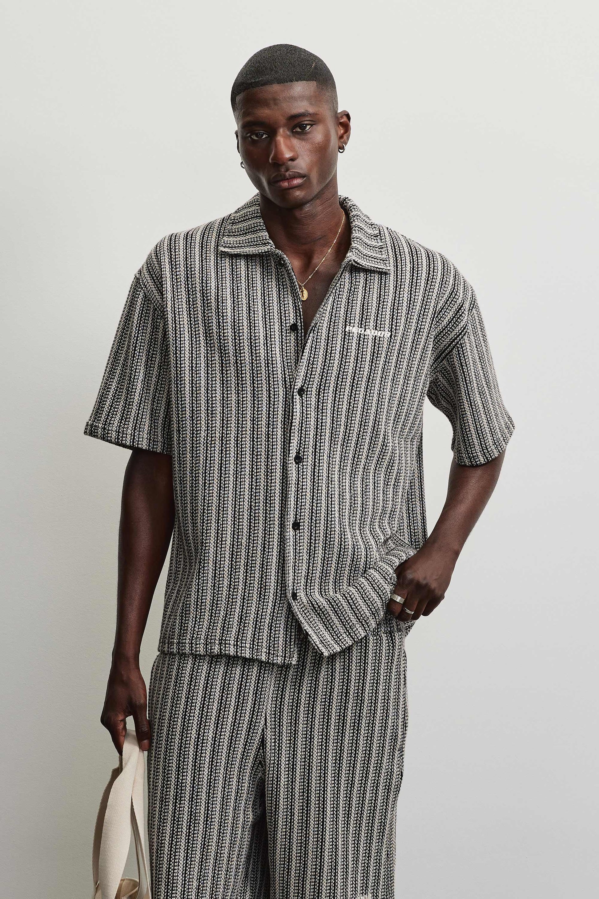 PEGADOR FORNO STRUCTURED SHIRT BLACK / CREAM BLACK / CREAM Bild 2