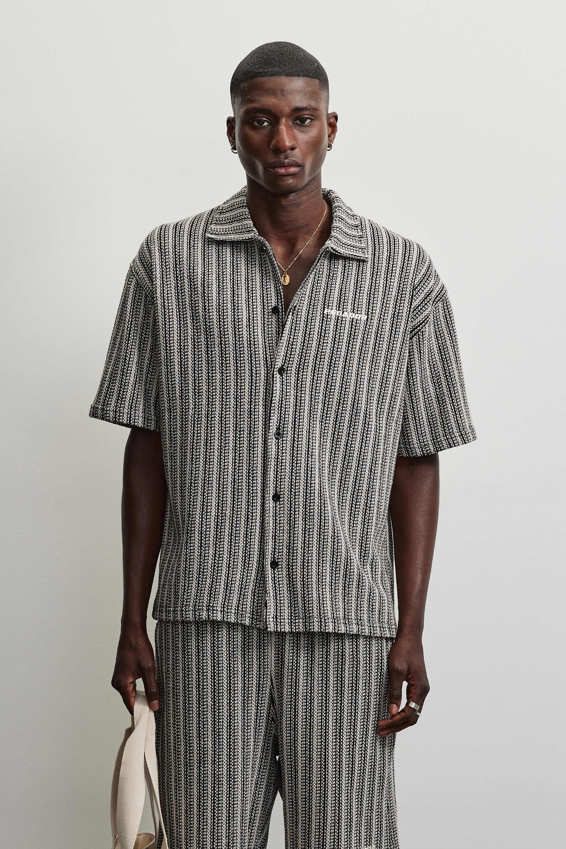 PEGADOR FORNO STRUCTURED SHIRT BLACK / CREAM BLACK / CREAM Bild 5