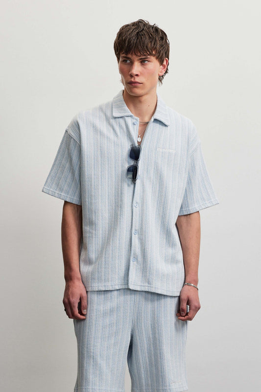 PEGADOR Forno Structured Shirt OCEAN BLUE / WARM WHITE Bild 1