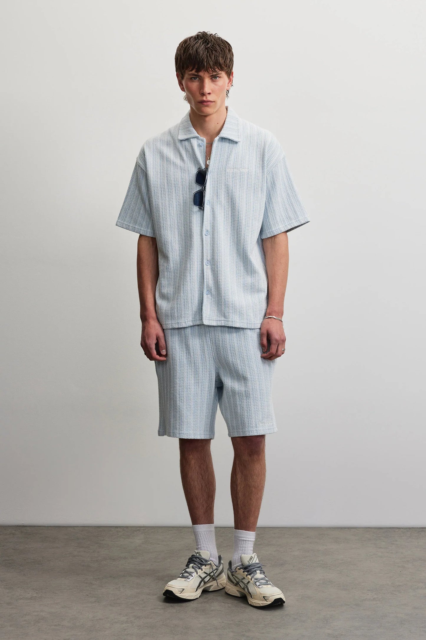 PEGADOR Forno Structured Shirt OCEAN BLUE / WARM WHITE Bild 2