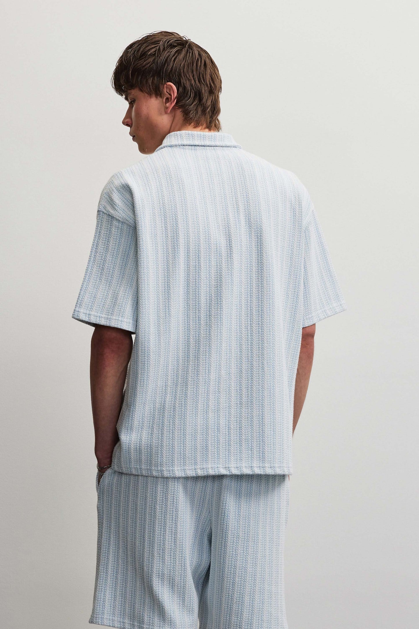 PEGADOR Forno Structured Shirt OCEAN BLUE / WARM WHITE Bild 4