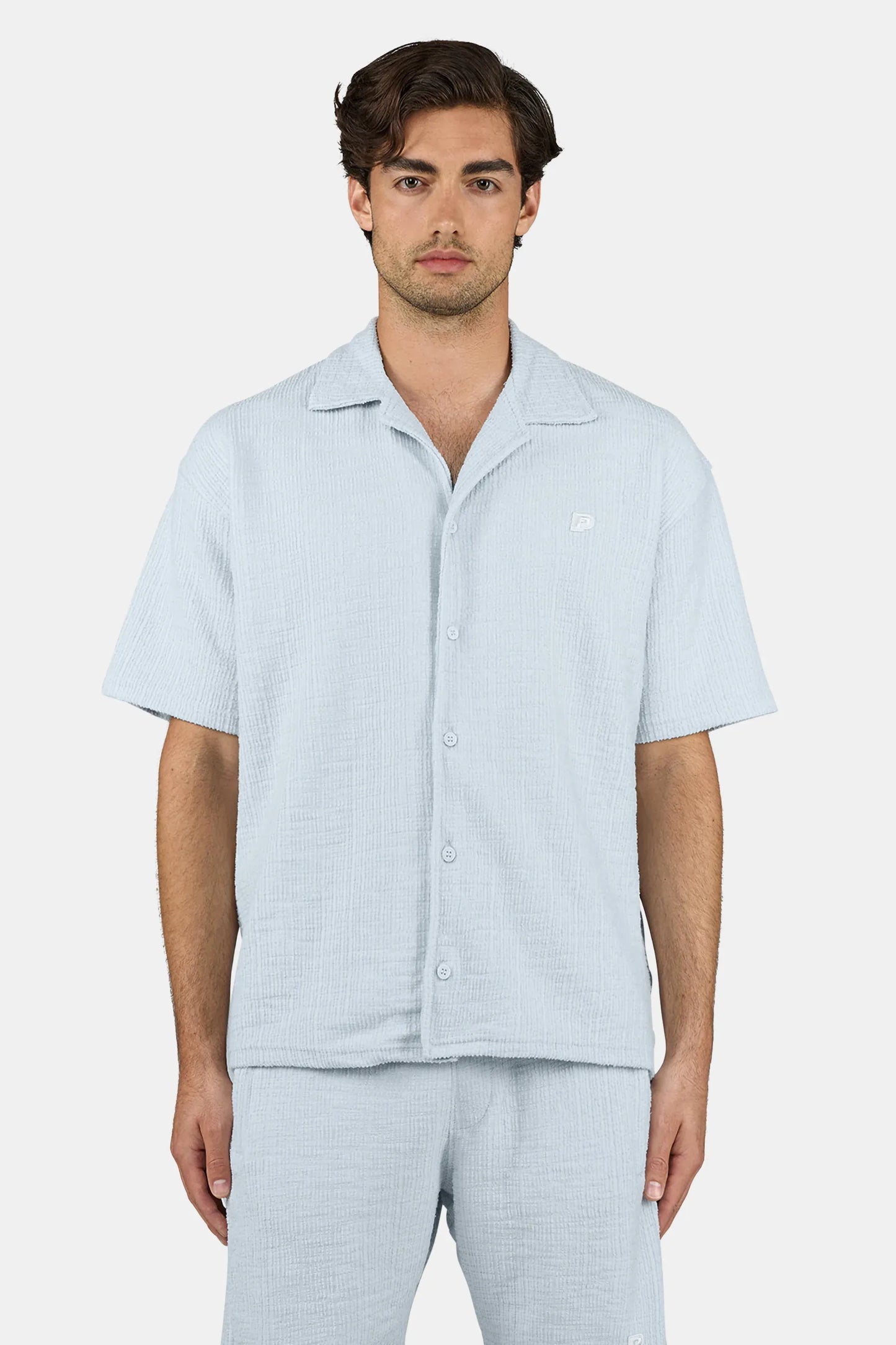 LIBCO STRUCTURED KNIT SHIRT WASHED OCEAN BLUE Bild 1