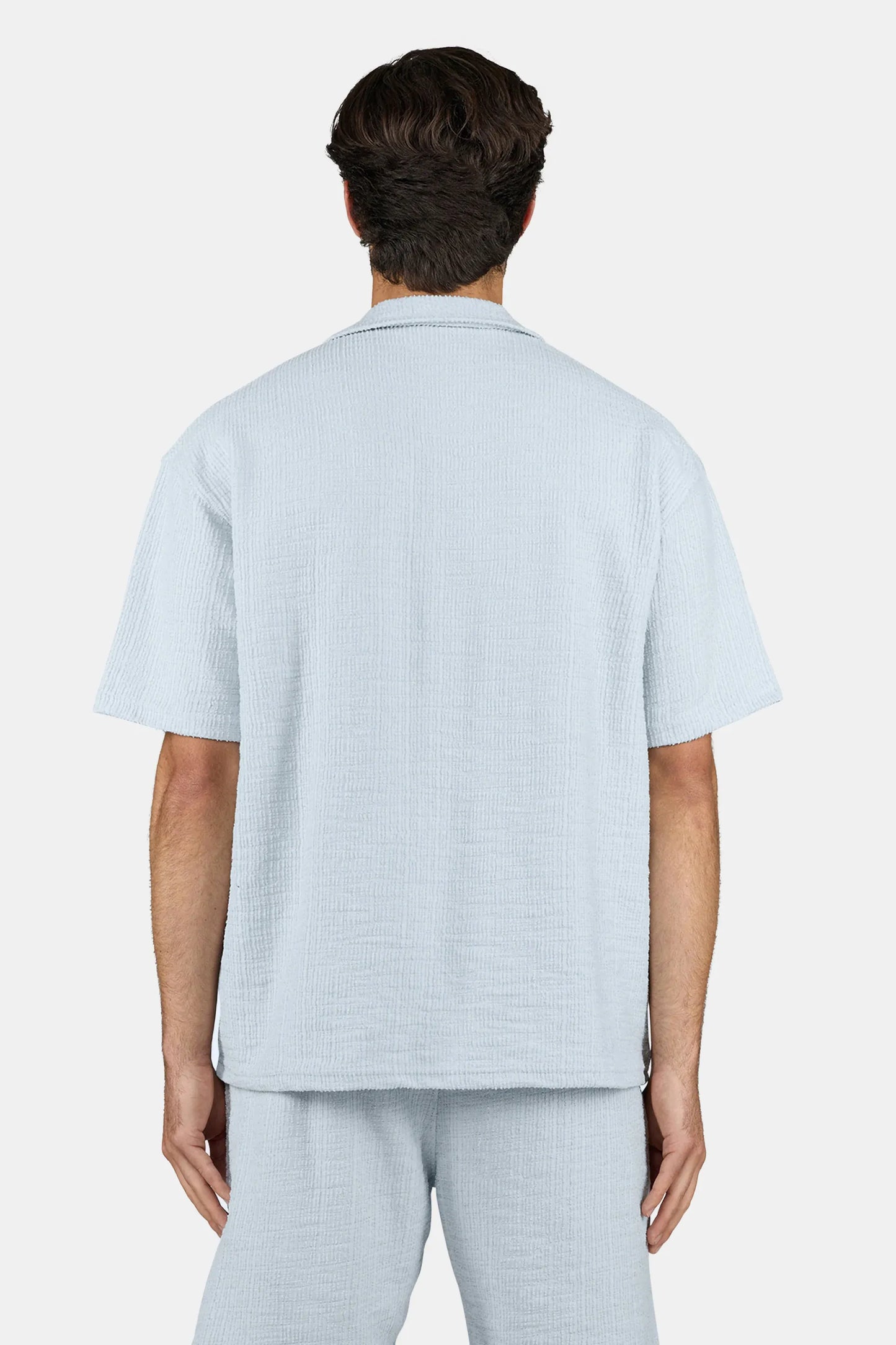 LIBCO STRUCTURED KNIT SHIRT WASHED OCEAN BLUE Bild 4